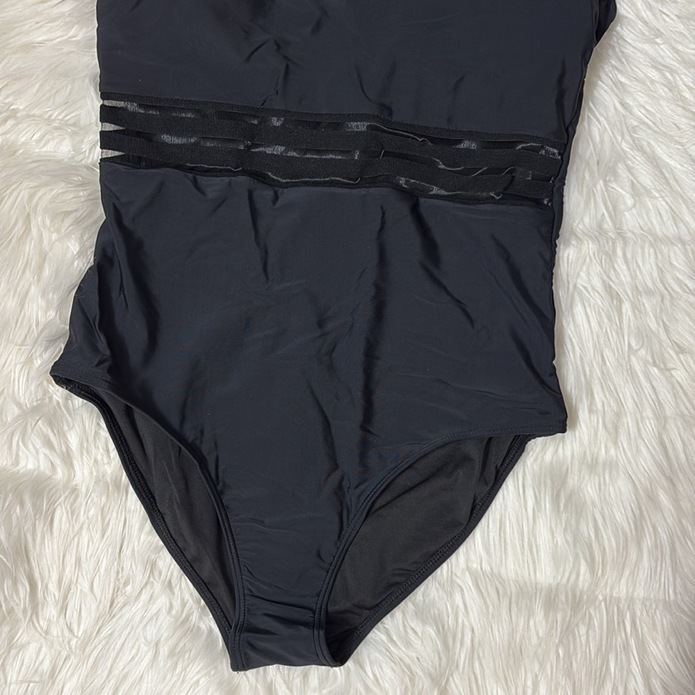 NWT From Amazon Tempt Me Women’s One Piece Black See Through Mesh Detail Swim M - Picture 2 of 16